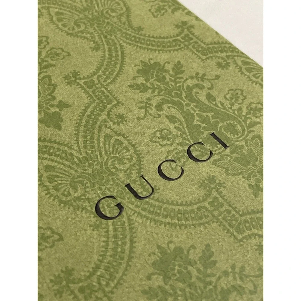 Gucci Gift Box Green Brocade‎ Designer Luxury 6.5 x 4.5 x 1